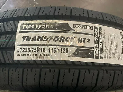 4 New LT 225 75 16 LRE 10 Ply Firestone Transforce HT2 Tires • $663.17