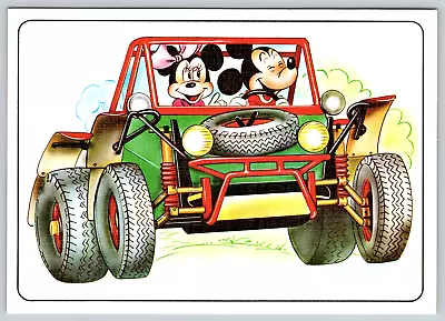 Vintage Walt Disney Productions Go Kart Buggy Postcard Mickey Minnie D620 France • £19.27