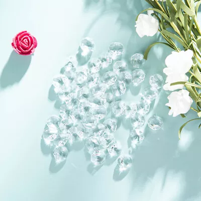 £10.79 • Buy 100pcs 14MM Clear Crystal Octagon Beads Glass Prism Bead Chandelier Part