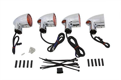 £136.36 • Buy V-Twin 33-0465 - Chrome Amber Lens Turn Signal Kit