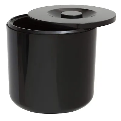 Round Black Plastic Ice Bucket For Bar Pub Ice Cooler Internal Drainer 4ltr/7pt • £18.95