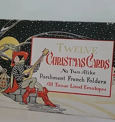 1920s FAB Vtg DECO Era CHRISTMAS CARD BOX ONLY Empty Greeting Card Box • $18