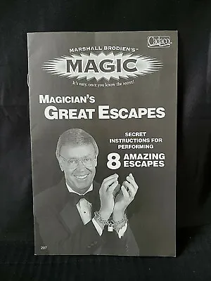 Rare (?) Marshall Brodien's Magic - 'magician's Great Escapes' 8 Amazing Escapes • $23.95