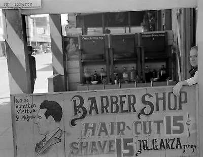 1939 Barbershop San Antonio Texas Retro Vintage Old Photo 8.5  X 11  Reprint • $13