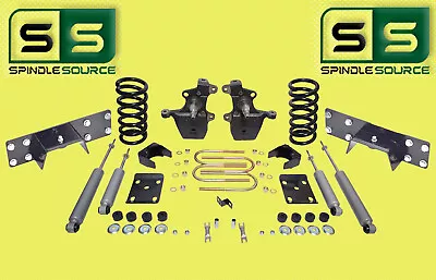 4 /6  Drop Kit Spindles Coils Flip Shocks C-Notch Fits 97 - 03 Ford F-150 V6 2WD • $668.76