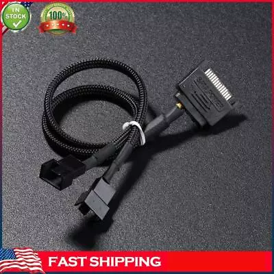 Sleeved SATA 15Pin To 2 Way 3Pin 4Pin Fan Power Adapter Extension Cable • $6.29