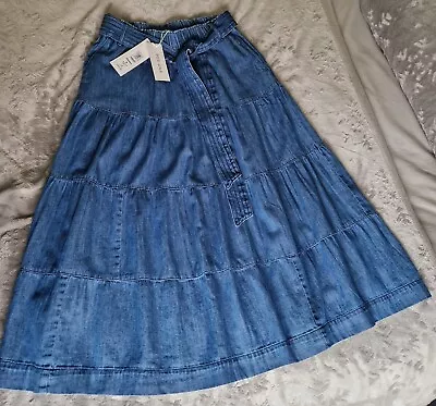 Denim Skirt From M&S      Size 8 33 Long • £20