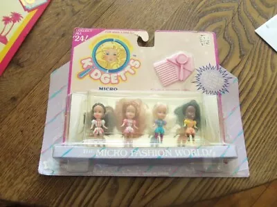 Vtg Meritus Kidgetts Micro Fashion World Poseable Dolls 1989 - NIP • $25