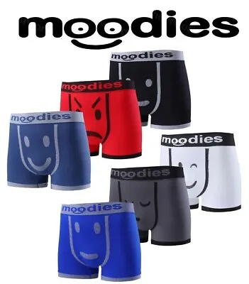 3 Pairs Mens Moodies Seamless Boxer Shorts Trunks Briefs Adults Underwear • £6.45