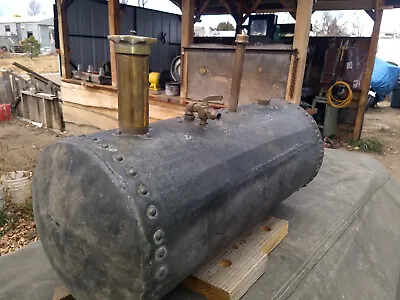 Antique Vtg Steel Copper Brass Steam Boiler Iron Rivet Heat Engine Locomotive RR • $1500