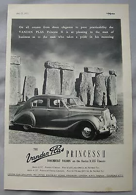 1951 Vanden Plas Princess II Original Advert No.1 • $7.66