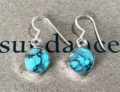 $38.99 • Buy NWT $108 Sundance Natural Turquoise Handmade Sterling Silver Round Earrings NEW