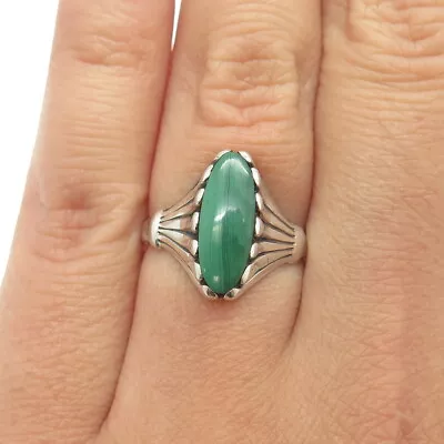 KABANA 925 Sterling Silver Vintage Southwestern Real Malachite Ring Size 5.75 • $34.95