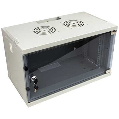 £75.92 • Buy FLAT PACK Wall Mounted Data Cabinet Glass Door For 19 Inch Rack 6U 300mm Grey