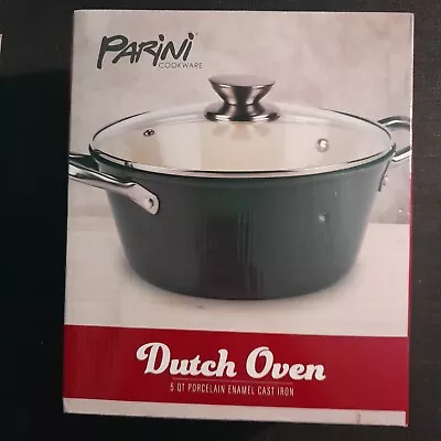 Parini Cookware Dutch Oven 5 Qt Porcelain Enamel Cast Iron • $20