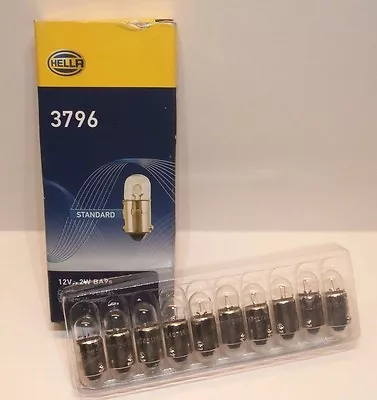 $13.65 • Buy Vw Dash Bulb 12v 2w Single Contact  Bug Bus Ghia (set Of 10) N177202 3796