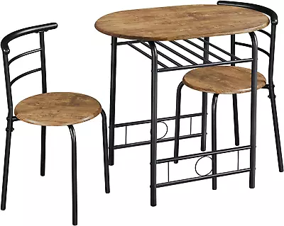 3-Piece Dining Table Set Breakfast Bistro Table Set For 2 Small Kitchen And Ta • $102.89