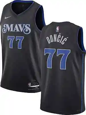 MEN Black Luka Doncic #77 Dallas Mavericks 2023-24 City Edition Jersey • $39.49