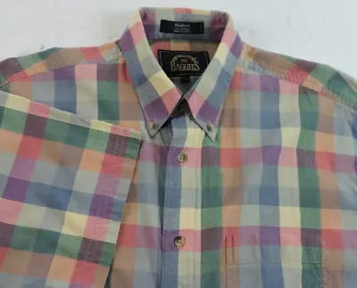 $25.59 • Buy BD Baggies Mens Medium Short Sleeve Button Shirt Madras Easy Care  All Cotton
