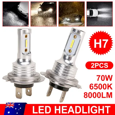 2PCS H7 LED Headlight 70W 8000LM Car Globes Bulbs 6500K Xenon White Beam Lamps		 • $14.85