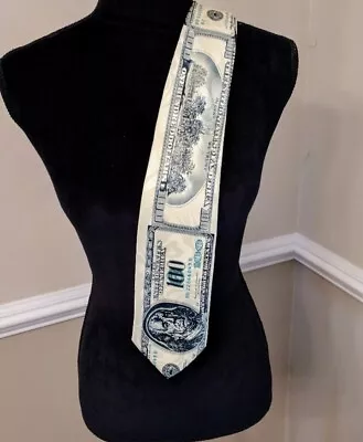 Forever T Men's Money Tie Featuring Benjamin Franklin And $100 Bill • $8.99