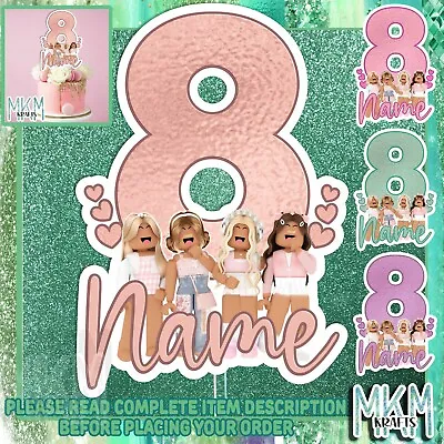 £4.99 • Buy ROBLOX AESTHETICS GIRLS Card HAPPY BIRTHDAY  Cake Topper ANY NAME AGE COLOUR 
