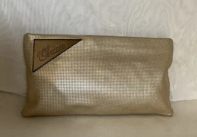 $95 • Buy Large OROTON Gold Leather Zipped Pouch/Clutch Bag / Handbag