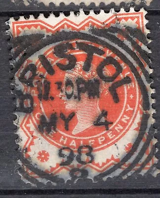 GB QV 1/2d Vermilion With Bristol 1898 Postmark • £1.50