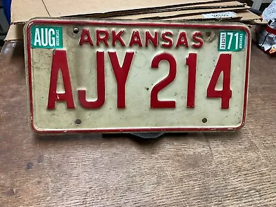 Vintage License Plate Arkansas AJY 214 1971 Sticker Rustic • $9.25
