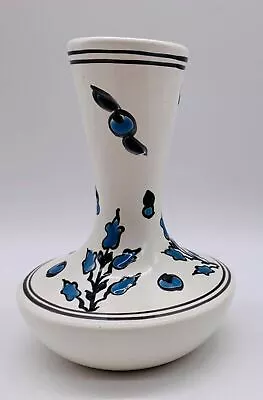 Manousakis Keramik Rodos Greece Greek Ceramic Vase Blue Floral Hand Painted • $15