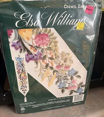 Vtg Elsa Williams Crewel Embroidery Kit~Floral Festive Bell Pull~7  X 33 ~New • $39.99