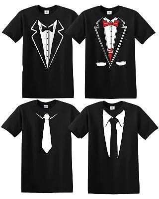 Tuxedo Tie Fancy Dress Funny Gift Halloween T-Shirt Fun Party Father Day Tshirt • £9.99