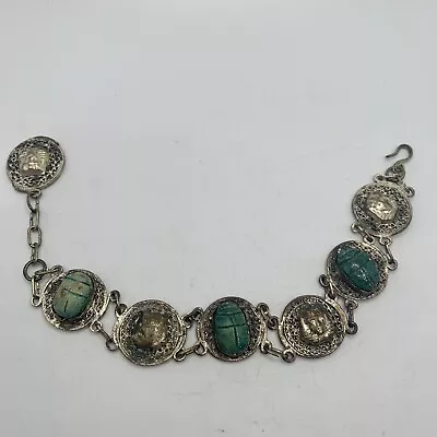 Vintage Antique Original Egyptian Scarab Bracelet Oddity Curiosity • $14.99