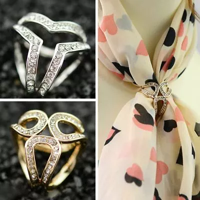 £3.99 • Buy Women Scarf Silk Clip Lady Scarf Ring Buckle Pin Holder Brooch Jewellery Gift UK