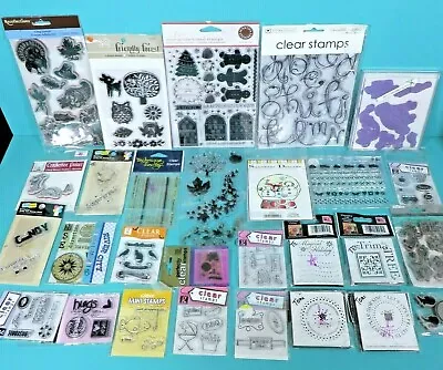 Rubber Cling Mixed Stamp Lot Clear Holiday Christmas Craft Martha Stewart Unused • $34.95