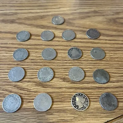 $3.25 • Buy Liberty V Nickel Lot….17 Total Some Good Dates, As Found