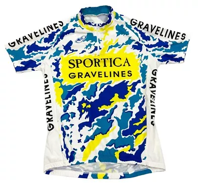 Sportica Gravelines Vintage 90's Euro Bike Racing Cycling Jersey Men's Large L • $14.30