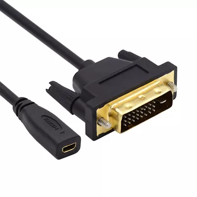 DVI 24+1 Male To Micro HDMI 1.4 Type-D 4K Female Extension Cable For Computer • $8.29