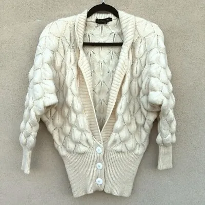 IB Diffusion Vintage Knit V Neck Batwing Sleeves Button Down Wool Cardigan - S • $60