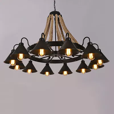 Antique Rope Chandelier Multi-Light Pendant Lamp Home Ceiling Lighting Fixture • $139