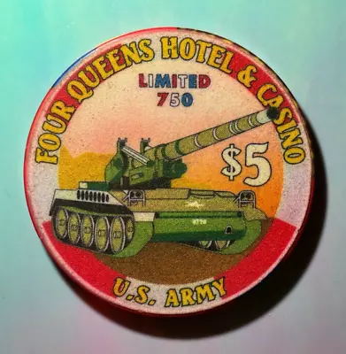 ⚡️❄️ Casino Chip OMG 😳 $5 Four Queens US Army Las Vegas ⚡️❄️⚡️❄️ • $1