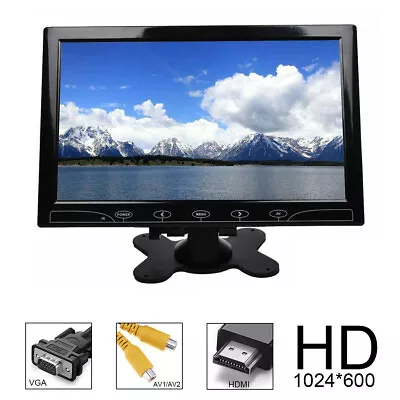 10.1  Monitor LCD Display Screen AV/RCA VGA HDMI For Car Security PC Laptop • $71.99