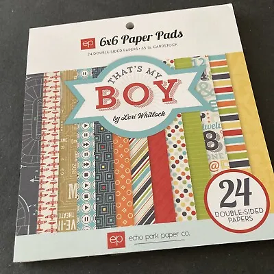 £2.50 • Buy Echo Park Style Thats My Boy 6x6 Paper Pad 24 Double Sided Pad