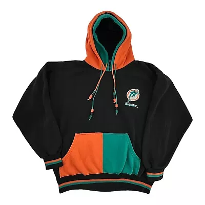 Starter Vintage 90s Miami Dolphins NFL Football Duo Hood Hoodie Beaded Large • $99.99