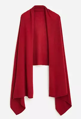 NWT J.Crew Women's Luxe Oversized 100% Cashmere Wrap Scarf Red Ochre Scarlet • $129.99