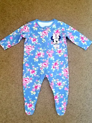 Baby Girls Minnie Mouse Floral Sleepsuit By Disney Baby At George Age: 3-6 Mths • £4