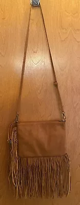 £20.66 • Buy Carlos Santana Brown Fringe Crossbody Bag, Hippy Boho Shoulder Bag, Faux Leather