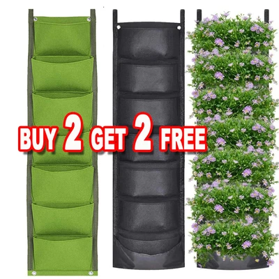 £5.56 • Buy Wall Hanging Planting Bags 7 Pockets Plant Grow Bag Planter Vertical Garden Herb