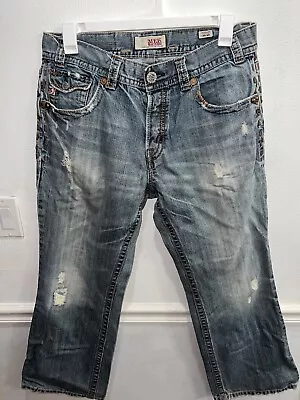 Mens Durham Bootcut Denim Mek Jean Jeans 36x30 34x29 Thick Stitch Flap Pocket • $29.99