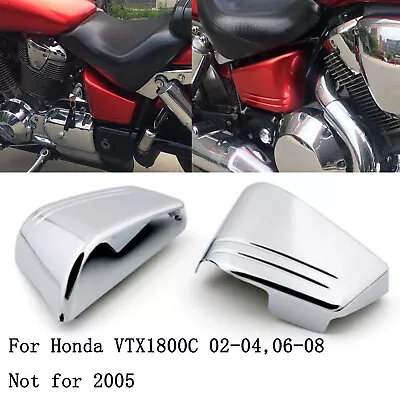 Chrome Fairing Battery Covers For Honda VTX1800C/C1/C2/C3 2002 2003 2004 06-08 • $47.48